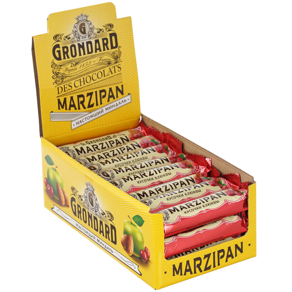  TM Grondard     (8415) Батончики глазированные Марципановые Клюква, (24шт по 50г)    в Фрязине