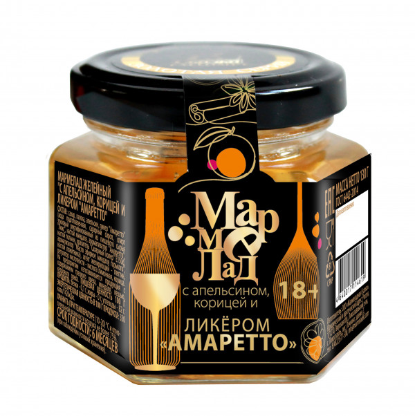 №2 Мармелад в банке "С апельсином, корицей и ликером "Амаретто" 130г (18+) в Фрязине
